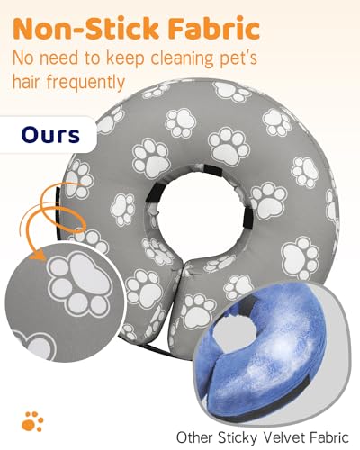 Image of Supet Inflatable Dog Cone Collar for Large Medium Small Dogs, Soft Cone Collar for Dogs Cats, ECollar Doggie Neck Donut Dog Cone Alternative After Surgery