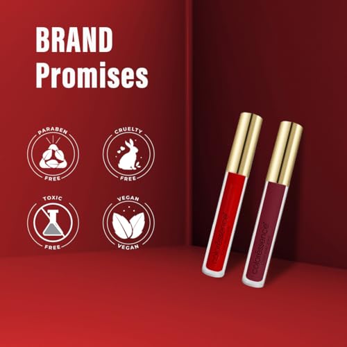 Image of Coloressence Eternal Matte Liquid Sindoor, Maroon, 3ml | Quick Dry | Long Lasting | Sponge Tip Applicator | Highly Pigmented | Waterproof | Easy Application