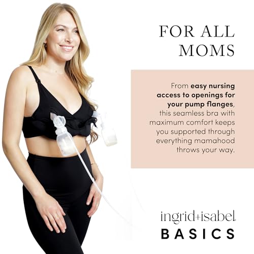 Image of Ingrid & Isabel Nursing & Pumping Bra, Hands-Free Comfort Bra | Award-winning seamless nursing & pumping bra with hands-free pumping, one-handed nursing, wire-free comfort.