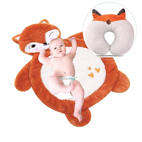 Image of Travel Pillow for Kids Fox and Tummy Time Play Mat Fox