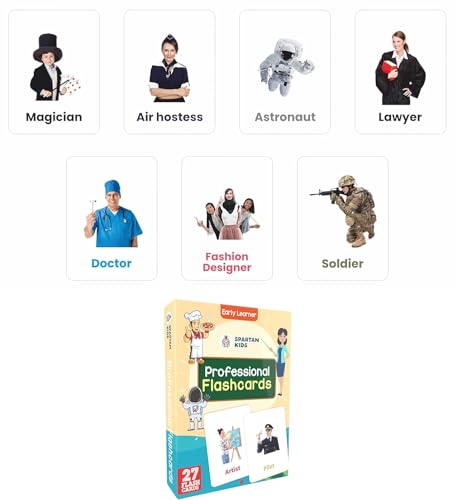 Image of Spartan Kids Flash Cards Combo Set of 12, Flash Cards for 1 Year Old Baby, Early Learning Flash Card Pack for 3 Year Old and Newborn Vocabulary Building