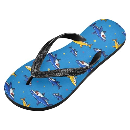 Flip Flop Sandals Sharks Cartoon Print for Women Men Beach Outdoor XS2