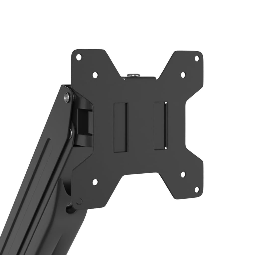Braccio doppio monitor per schermi da 27 pollici con molla a gas, regolabile in altezza, orientabile, inclinabile, girevole, estensibile, universale, compatibile con VESA, supporto stabile in