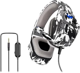 سماعة رأس سلكية للألعاب GP60M مقاس 3.5 ملم مع ميكروفون دوار وتصميم مموه ومكبر صوت 50 ملم، متوافقة مع أجهزة الكمبيوتر وماك وأجهزة تشغيل ألعاب الفيديو الرقمية بلون رمادي مموه من اوفلينج
