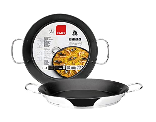 IBILI – Paellera bistrot – 40 cm – Acero inoxidable – Antiadherente – 9 raciones – Apto para induccion
