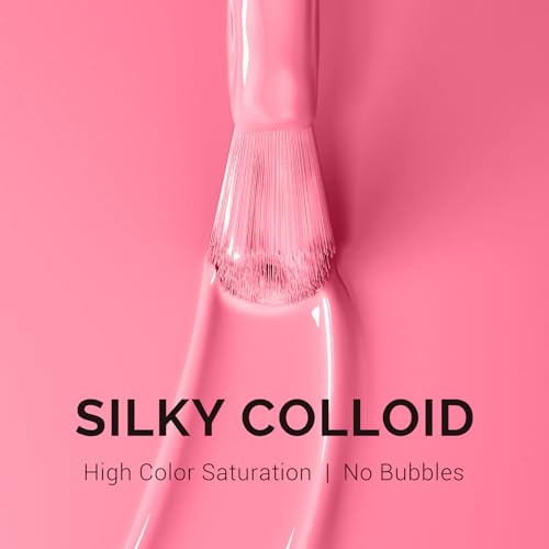 Image of MelodySusie 0.5fl oz Bright Bubblegum Pink Gel Nail Polish, Nails Soak Off UV LED Light Pink Gel Polish Gift for Women Nail Art Manicure Salon DIY Nail Design Decoration at Home-A2615