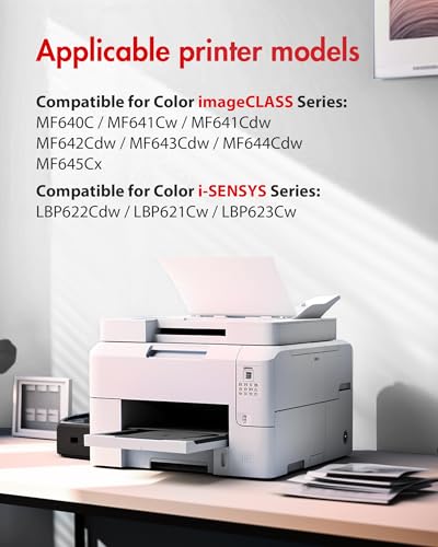 Image of 054 Toner Cartridge Set 4 Pack Replacement for Canon 054 054H CRG-054 | Compatible for Canon MF642cdw Toner Cartridges, for Canon Color imageCLASS MF642Cdw, MF644Cdw, MF641Cdw, LBP622Cdw Printer