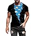 MINYA Basic Homme Sport Coloré Unisexe Séchage Rapide T-Shirts à Manches Courtes Col Rond Imprimer Haut Noir Vintage Homme Sport Tee Shirt