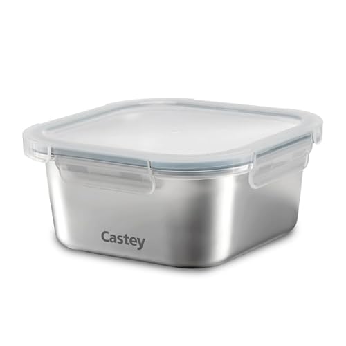 Castey Envase Cuadrado 600 ml Acero Inoxidable