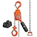 VEVOR Manual Lever Chain Hoist, 1/4 Ton 550 lbs Capacity 10 FT Come Along, G80 Galvanized Carbon Steel with Weston Double-Pawl Brake, Auto Chain Leading & 360Â° Rotation Hook, for Garage Factory Dock