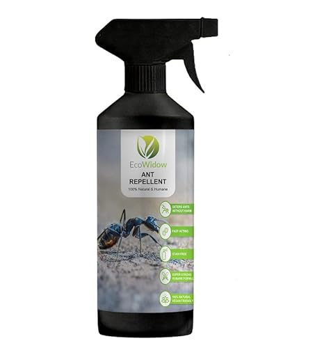 EcoWidow Natural Ant Repellent Outdoor Indoor Spray, Alternative to Ant Killer, Ant Trap Or Wasp Powder, Kills & Repels, Ants, Roaches, Spiders, Bugs and Other Pests, 500ml