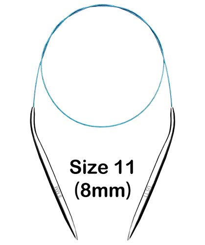 Image of Size 11 Circular Knitting Needles 40 Inch Metal Large Round Needles for Magic Loop Blankets Sweaters Scarves Stainless Steel 100 cm 8 mm, for Beginners & Knitters