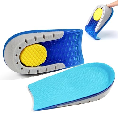 Plantillas de gel para aumentar la altura, almohadillas acolchadas para el talón con absorción de impactos, copa de gel para mujeres de 4.5 a 7.5 y hombres de 4 a 6, insertos de zapatos para hombres y