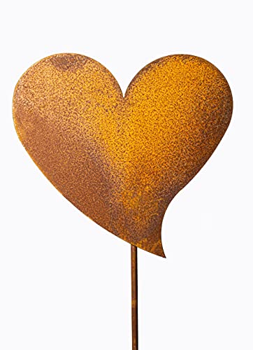 Blümelhuber Decoración para el jardín con forma de corazón oxidado de metal oxidado, decoración para el exterior y tutor para plantas Cover