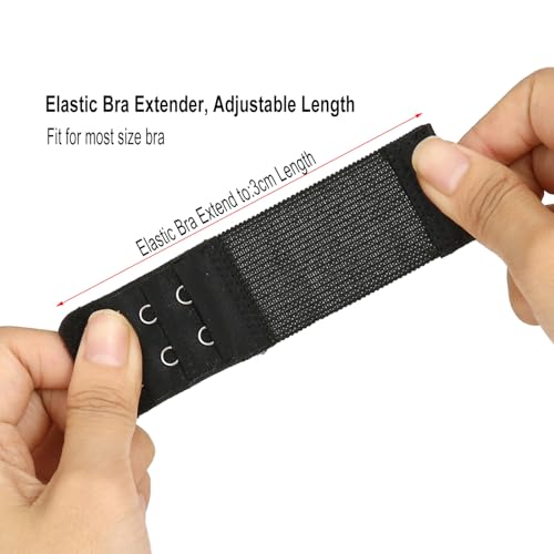 Image of Bra Strap Extenders, Women Elastic Extensions Bra Extender Set, 6 Piece,Skin,White,Black