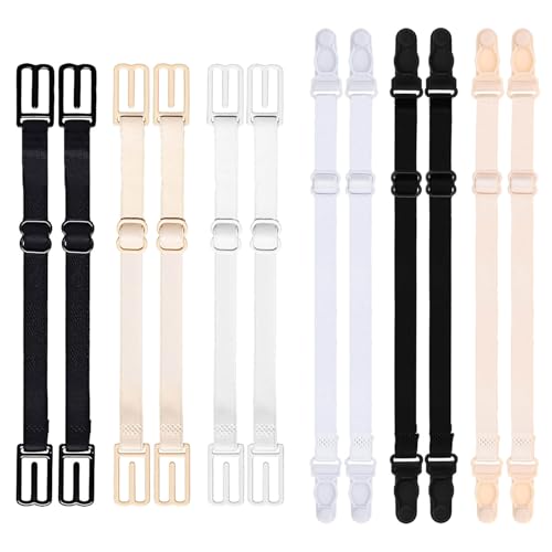 12 PCS Bra Strap Holders for Slipping Bra Strap Clips Elastic Straps Adjustable Bra Band Women's Non-slip Elastic Bra Strap Extender Keep Bra Straps In Place Extender Bra Accessories