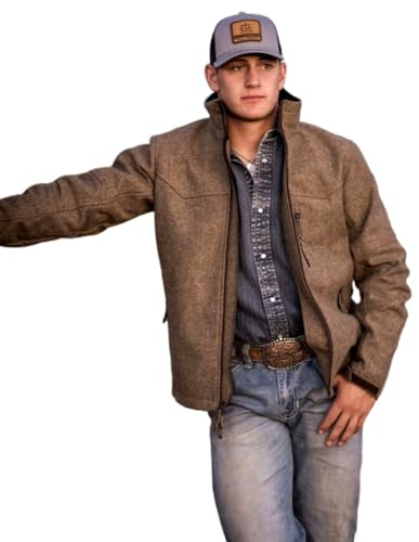 STS Ranchwear Men's Tan Tweed Wool Blend Jacket XL