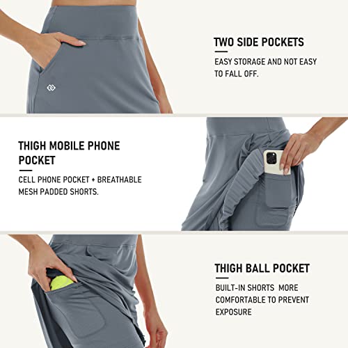 Image of MoFiz Women's 20 inch Knee Length Golf Skorts Athletic Skirts Summer Casual Active Workout Sports Tennis Skirt with 4 Pockets