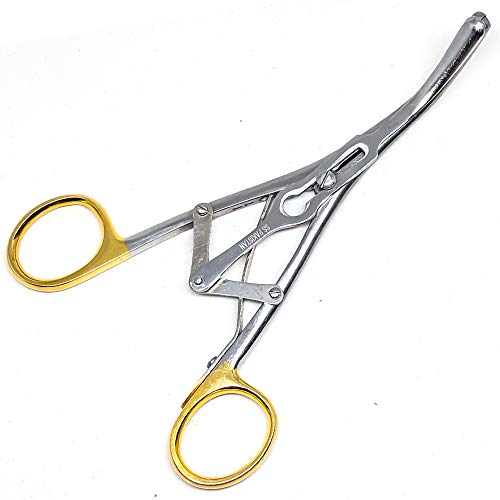 SurgicalOnline Tracheal Dilator Laborde Forceps Tungsten Carbide Surgical Gynecology Instrument, Gold Handle