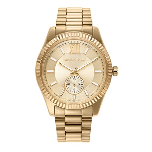 Michael Kors Watches Men's Lexington Quartz Watch With Stainless Steel Strap, Gold, 22 (Model: Mk8947) #TOP1