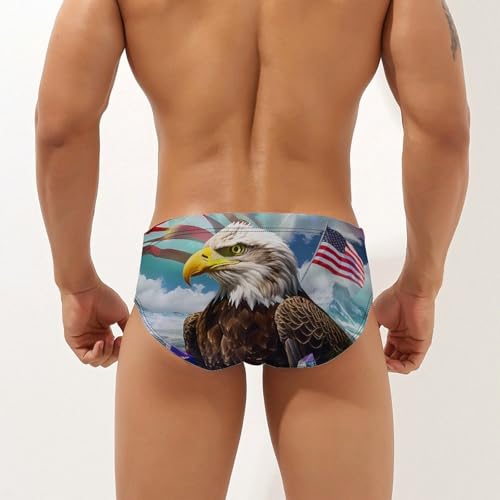 Diamond U.S.A Flag Eagle Mens Swim Briefs Quick Dry Swimming Trunks Training Swimsuit Low Rise Swimwear2