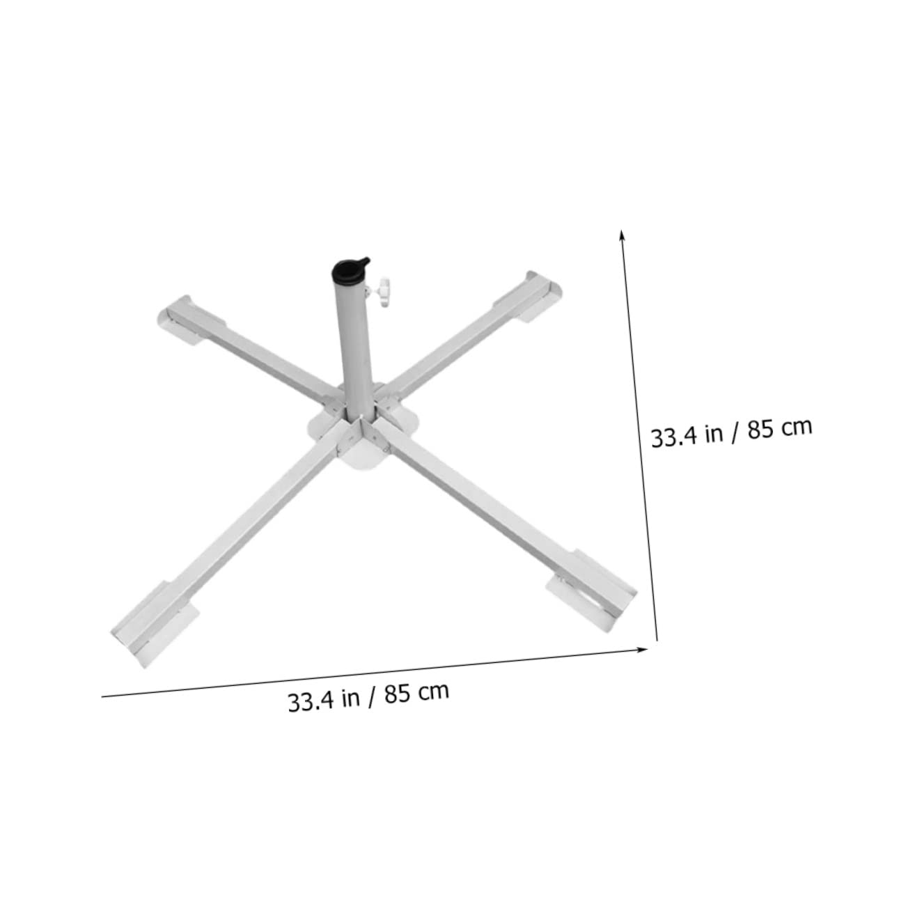 BESTonZON Lot De 2 Supports De Parasol pour Meubles De Jardin Parasol De Jardin Base De Parasol Base De Parasol Pieds De Parasol Grands Et Petits en Acier Blanc