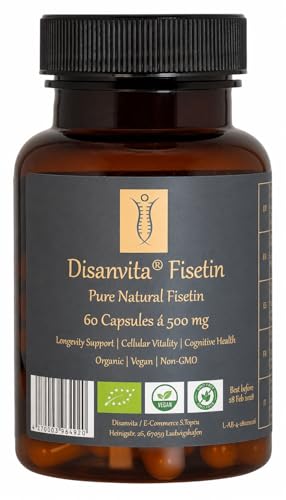 Disanvita Fisetin | Laborgeprüfte Premium-Qualität | 500 mg Kapseln mit 99 7% Reinheit