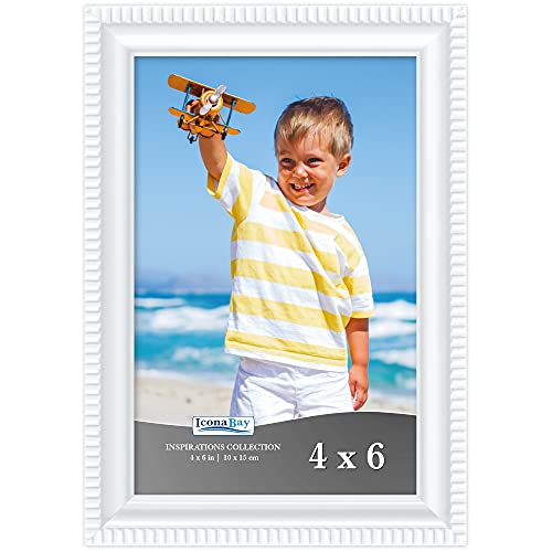 4x6 White Picture Frame Contemporary Inspirations Wall or Table Top