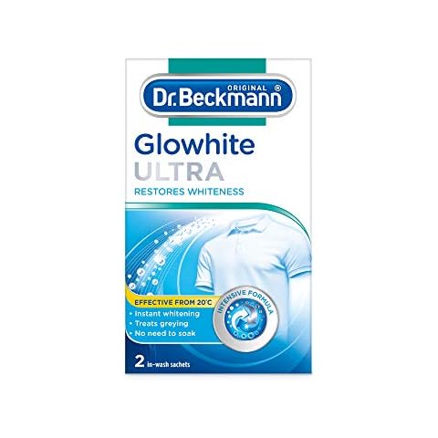 Dr. Beckmann Glowhite ULTRA | Restore White Laundry | Treat Greying | Instant Whiteness | 2 In-Wash Sachets Cover