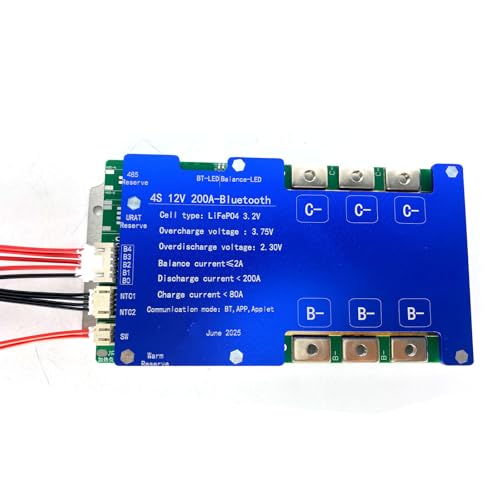 4S 200A 12V Smart BMS BT LiFePO4 Li-ion LTO Active Balance Adjustable Parameter Protection Board