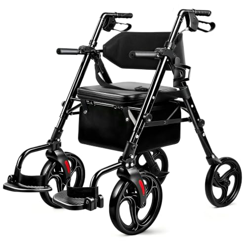 Foldable Rollator Walker with Seat