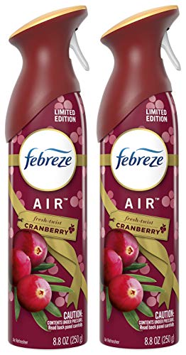 Image of Febreze Air - Air Freshener Spray - Fresh-Twist Cranberry - Limited Edition Holiday Collection 2020 - Net Wt. 8.8 OZ (250 g) Per Bottle - Pack of 2 Bottles