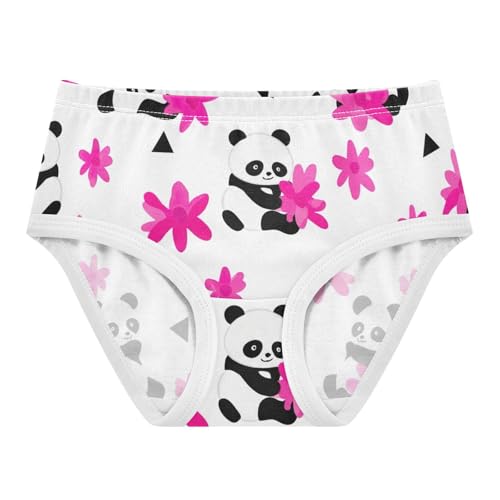 Toddler Girls Underwear 2t Cotton Cute Panties Girl Designer Kids Briefs Undies Cute Cartoon Pandas Flowers White