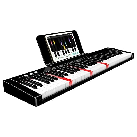 TERENCE Pianoforte Digitale Portatile 61 Tasti semi-pesati con batteria da 1800 mAh Tastiera illuminata e interfaccia MIDI USB e supporto per spartiti Bluetooth Borsa adesiva Cavo audio Auricolari