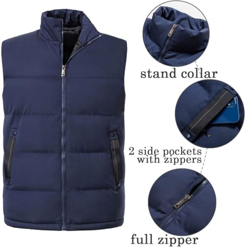 Men's Outerwear Vests Winter Warm Outdoor Padded Puffer Lightweight Vest2
