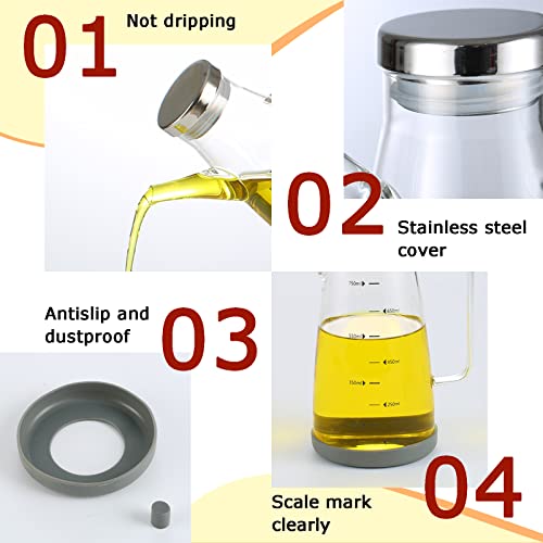 Oil Dispenser for Kitchen,25OZ Oil Bottles Cooking Oil Dispenser with Drip Free Spout and Non Slip Bottom Fits in Home,Kitchen,Barbecue,Party (750ml) - Image 5
