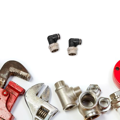 Conector de codo neumático CANIGHT con rosca robusta de cobre y plástico para sistemas neumáticos 7