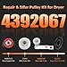 4392067 Dryer Repair Kit and W10837240 Dryer Idler Pulley Fit for Whirlpool Maytag Admiral Kenmore Dryer - Bravos Dryer parts and Duet Dryer Parts Compared to # 4392067VP 80047 587637 by Funmit