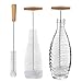 KAMEUN Brosse Bouteille, 2Pcs Brosses Nettoyage de Verre, Goupillon Biberon avec Poignée pour Thermos Tasses Bouteilles de Paille, Biberon, Soda Stream et Récipient à Col étroit