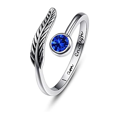 Adjustable Open Feather Birthstone Ring by Praymos Cover