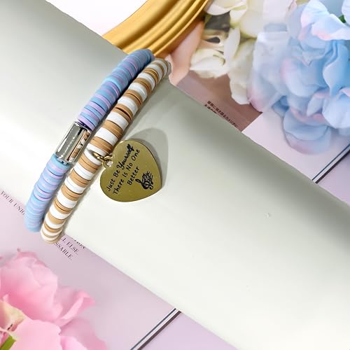 Image of ChillOutPal Friendship Bracelets with Copper Heart Pendant, Engraved with inchJust Be Yourself, There Is No One Better inch - Taylor Gifts for Friends /Fans /Family