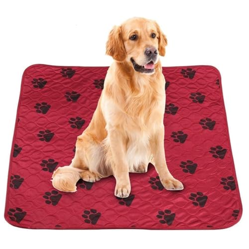 Image of Reusable Dog Pee Pads, Waterproof Training Pads for Dogs, Dog Pee Pad Urine Mat for Pet Dogs Cats(70*80cm-Red)
