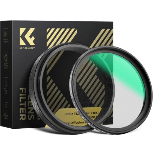 K&F CONCEPT Black Mist Diffusion 1/4 Filter(Black Frame) Compatible with Fujifilm X100 Series X100/X100F/X100S/X100T/X100V/X100VI 28 Multi-Coatings HD Optical Glass Lens Filter