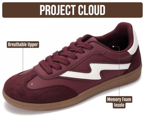 Image of Project Cloud Non-Slip Fashion Sneakers for Women, Lace-Up Shoes | Memory Foam Insole Trendy Womens Footwear - Comfortable Casual Womens Sneakers - Stylish Shoes Women Breathable Footwear