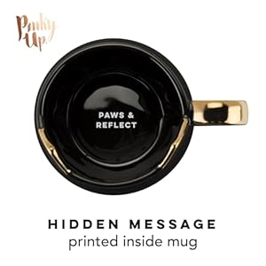 Pinky up chloe black cat ceramic coffee mugs hot tea cups cute travel mug latte cup drinking glasses for chocolate milk cocktails mocktails home kitchen 12 oz set of 1  urban country home decor