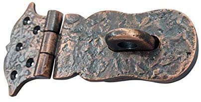 Image of Adonai Hardware inchParan inch Heavy Duty Cast Iron Safety Locking Hasp and Staple (6 inch x 4 Pack, Antique Copper) for Vintage Pirates Treasure Chest, Trunks, Wooden Jewelry Box, Cases, Furniture and Sheds