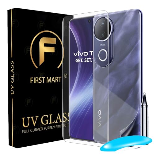 Image of FIRST MART Front & Back Tempered Glass for Vivo T4R and IQOO Z10R With Installation Kit | Edge to Edge Coverage | Militry-Grade Screen Guard & Back Nano Membrane | Clear