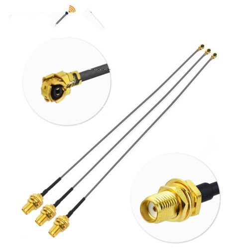 3-Pack IPX U.FL to SMA Female Bulkhead PCI PCB 1.13mm Coaxial Pigtail Cable 15cm