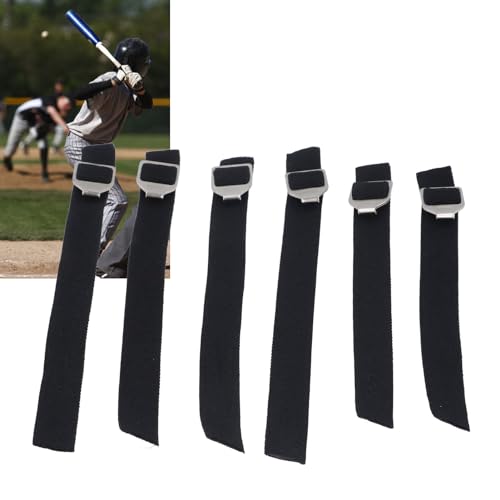 Catcher Shin Guard Straps, Baseball Leg Guard Straps Metal Buckle Adjustable 6pcs Breathable Professional for Sports Accessories