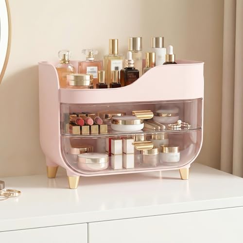 Crystal Clear Makeup Organizer with Large Drawers - image 3